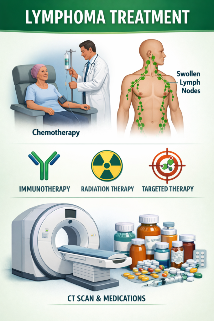Lymphoma treatment infographic by Krishna Cancer Hospital Bhopal