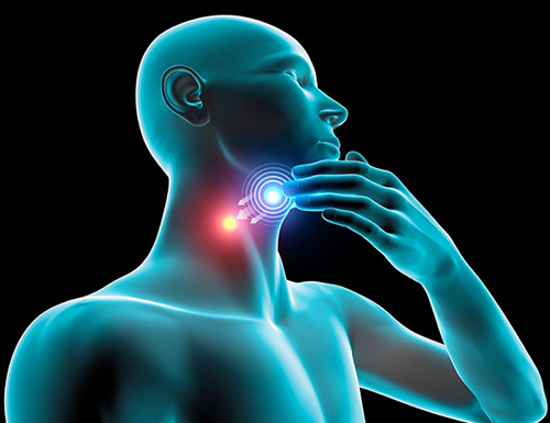 Head and neck cancer pain in throat illustration by Krishna Cancer Hospital Bhopal