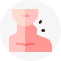 Head and neck cancer treatment icon representing oncology diagnosis and cancer care