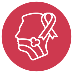 Oral and head neck cancer awareness icon representing oncology treatment services