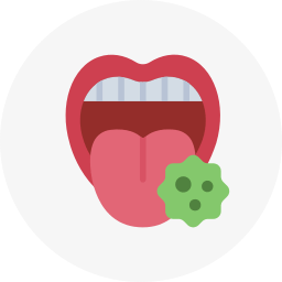 Tongue and oral infection cancer care icon representing mouth cancer diagnosis services